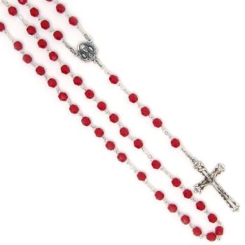 Rózsafüzér - 6mm piros kristály