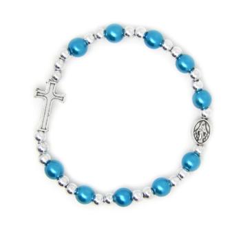 Rózsafüzér karkötő - gyermekeknek - kék