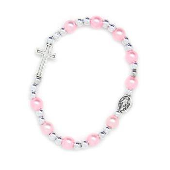 Rózsafüzér karkötő - gyermekeknek - rózsaszín