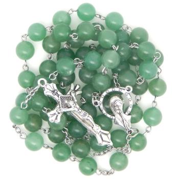 Rózsafüzér - zöld jadeit - 8mm