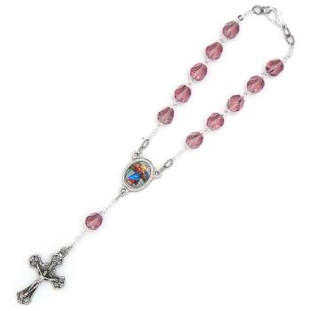 Autós rózsafüzér - lila