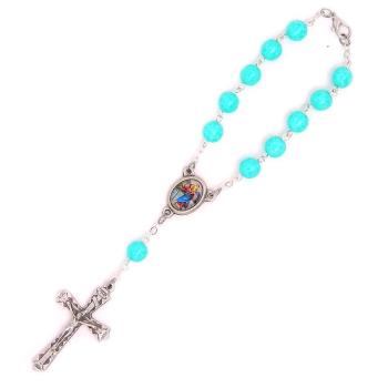 Autós rózsafüzér - zöldeskék