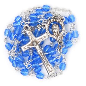 Rózsafüzér - 4mm kék csiszolt kristály