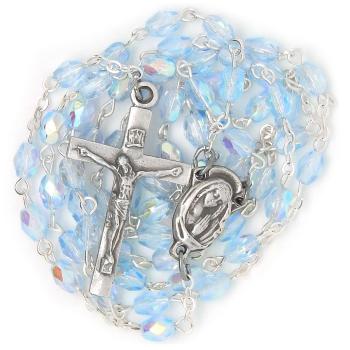 Rózsafüzér - 5x8mm halványkék csiszolt oliva gyöngyök