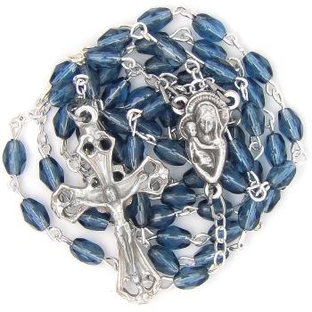 Rózsafüzér - 5x8mm kék csiszolt oliva gyöngyök