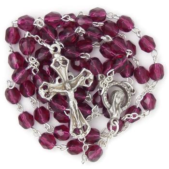 Rózsafüzér - 6mm lila csillogó kristály