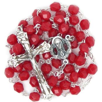 Rózsafüzér - 6mm piros kristály