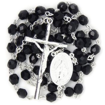 Rózsafüzér - 6mm fekete matt kristály