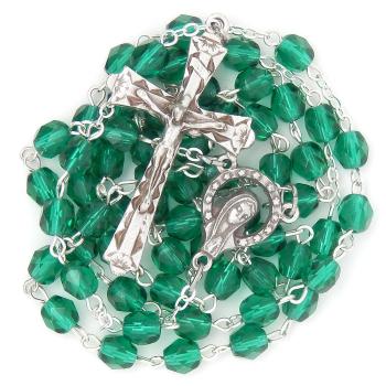 Rózsafüzér - 6mm zöld kristály