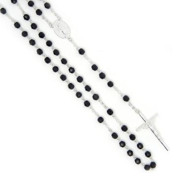 Rózsafüzér - 6mm fekete matt kristály