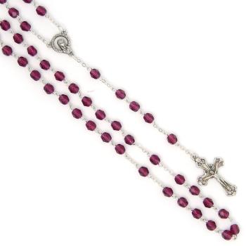 Rózsafüzér - 6mm lila csillogó kristály