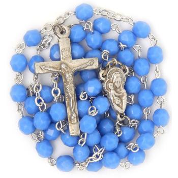 Rózsafüzér - 6mm matt kék üveggyöngy