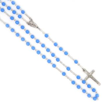 Rózsafüzér - 6mm matt kék üveggyöngy