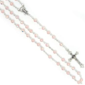 Rózsafüzér - 6mm rózsaszín kristály