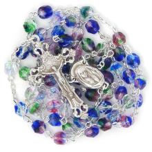 Rózsafüzér - 6mm sokszínű csiszolt kristály