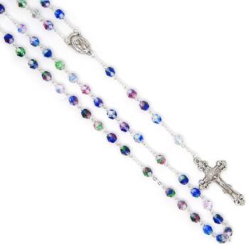 Rózsafüzér - 6mm sokszínű csiszolt kristály