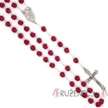 Nagyszemű rózsafüzér - 8mm-es csiszolt bordó gyöngyök