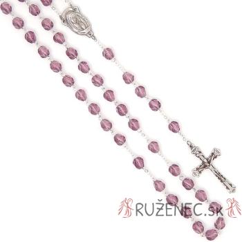 Nagyszemű rózsafüzér - 8mm-es lilaszín kristály