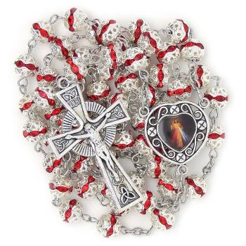 Rózsafüzér - 8mm-es kosaras göngyök - piros