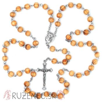 Fa rózsafüzér - 7mm naturszín gyöngyökből