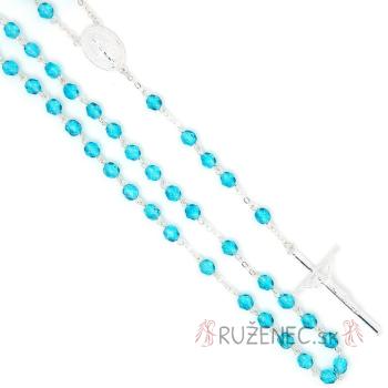 Rózsafüzér - 6mm tengerkék kristály