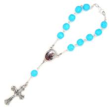 Autós rózsafüzér - türkiz színű