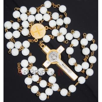 Nagyszemű rózsafüzér - 8mm-es fehér golyók