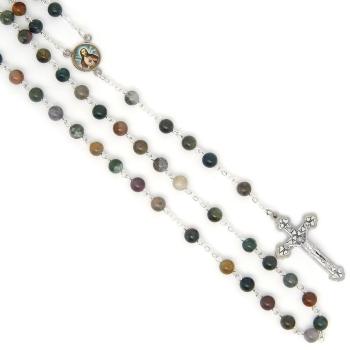 Rózsafüzér - Indiai achát kőből - 6mm