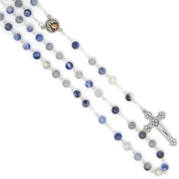 Rózsafüzér - szodalit kőből - 6mm