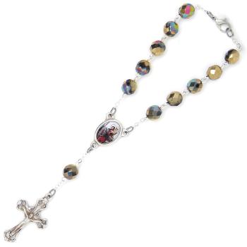 Autós rózsafüzér - aranyszín