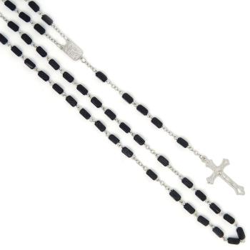 Fa rózsafüzér - 5x8mm-es fekete fa gyöngyökből