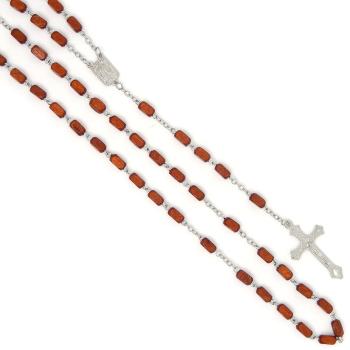 Fa rózsafüzér - 5x8mm-es barna fa gyöngyökből