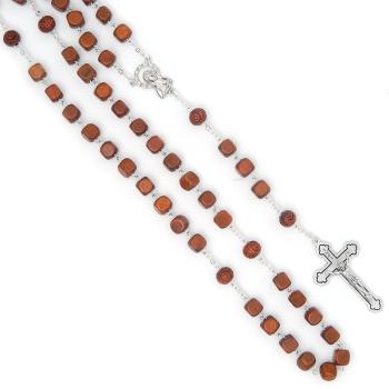 Fa rózsafüzér - 8mm-es világosbarna gyöngyökből