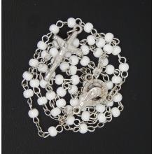 Rózsafüzér - aprószemű - fehér - 4mm