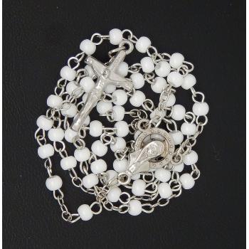 Rózsafüzér - aprószemű - fehér - 4mm