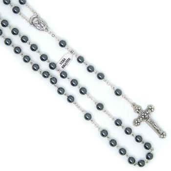 Rózsafüzér - Hematit - 6mm