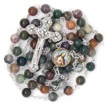 Rózsafüzér - Indiai achát kőből - 6mm