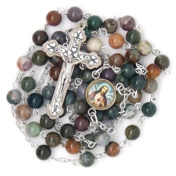 Rózsafüzér - Indiai achát kőből - 6mm