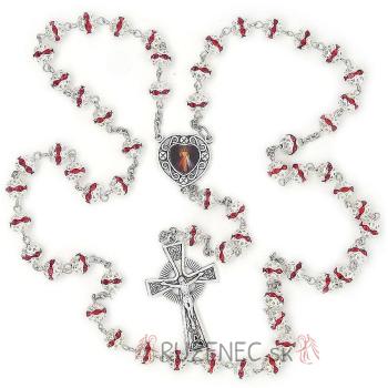 Rózsafüzér - 8mm-es kosaras göngyök - piros