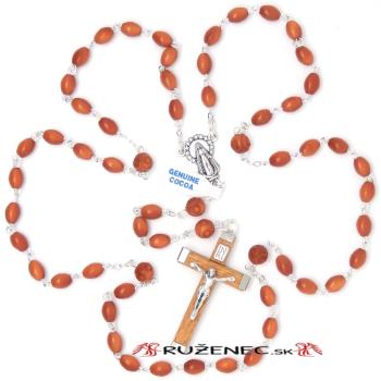 Fa rózsafüzér - kókuszfa gyöngyökből 7x6mm