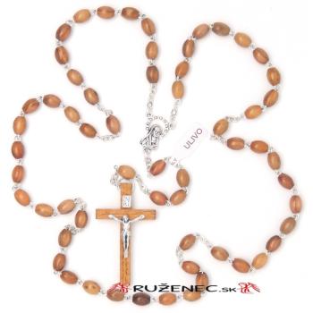 Fa rózsafüzér - 6x8mm olivafa gyöngyökből