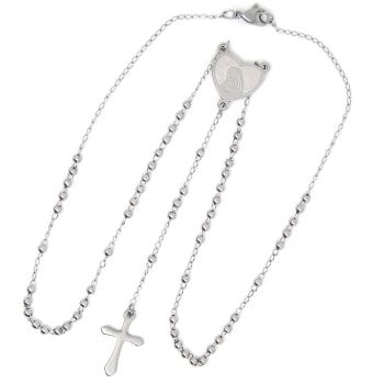 Nemesacél rózsafüzér nyaklánc - kapoccsal