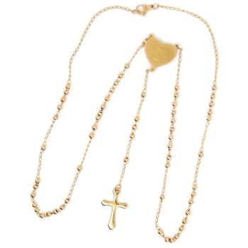 Nemesacél rózsafüzér nyaklánc - kapoccsal