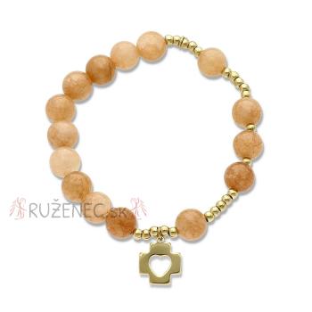 Exkluzív rózsafüzér karkötő - napkő gyöngyök