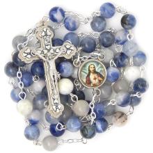 Rózsafüzér - szodalit kőből - 6mm