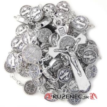 Fém rózsafüzér - Szent Benedek érmekből