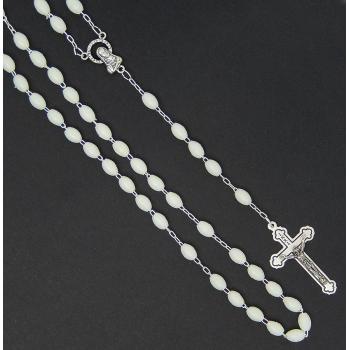 Világító rózsafüzér - 6x8mm foszforeszkáló gyöngyökből