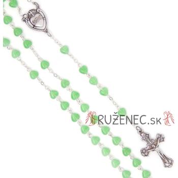 Rózsafüzér - zöld szívecskék 6mm
