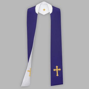 Fehér + lila stóla - kétoldali - kereszt