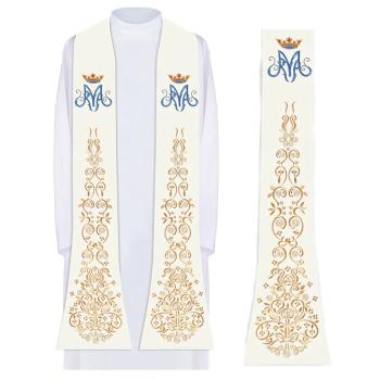 Fehér stóla hímzett Mária monogrammal - 040